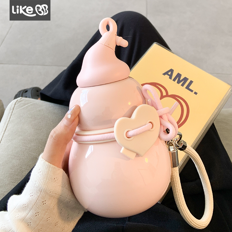 葫芦水壶可爱保温杯女生高颜值带吸管水杯女新款2025杯子七夕礼物