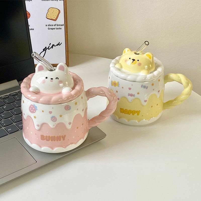 生日礼物女生可爱马克杯陶瓷杯子伴手礼办公室高颜值新年水杯FFF