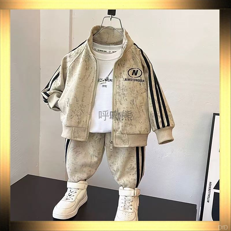 孩宝宝衣服新款春秋小儿童卫衣男运动服套装酷帅205男童秋装2加绒