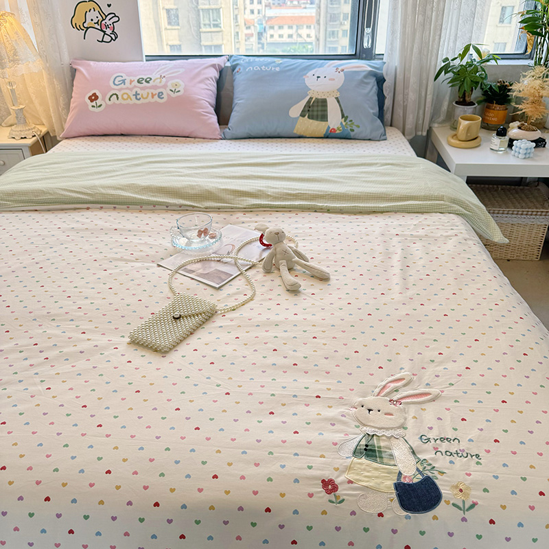 儿童100全棉纯棉被套刺绣单件被罩被单人150x200宿舍200x230秋冬