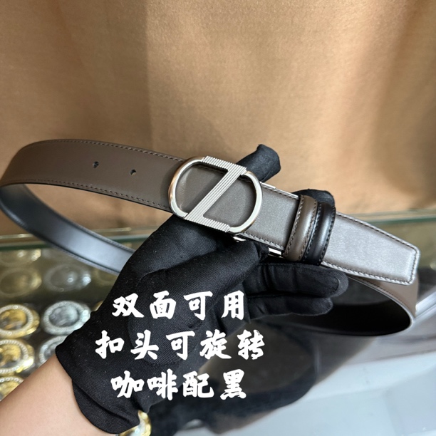 新款男士皮带百搭高档休闲Z字母牛皮腰带青中老年时尚商务年轻潮