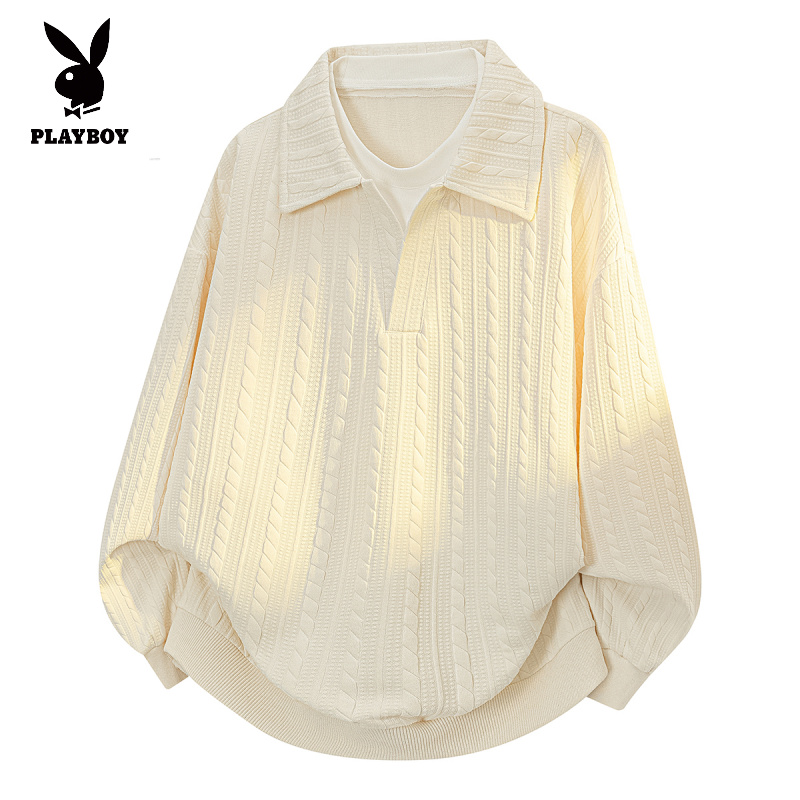 花花公子2025卫衣秋季新款休闲运动男士宽松长袖卫衣