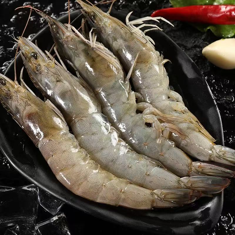 厄瓜多尔盐冻南美白虾30/40海鲜海鲜水产海虾大虾1650g白对虾
