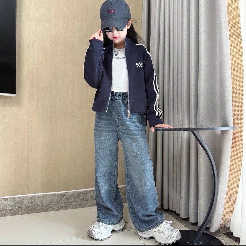 巴拉开门喜女童秋装套装2025新款儿童春秋外套运动女童春秋卡通运