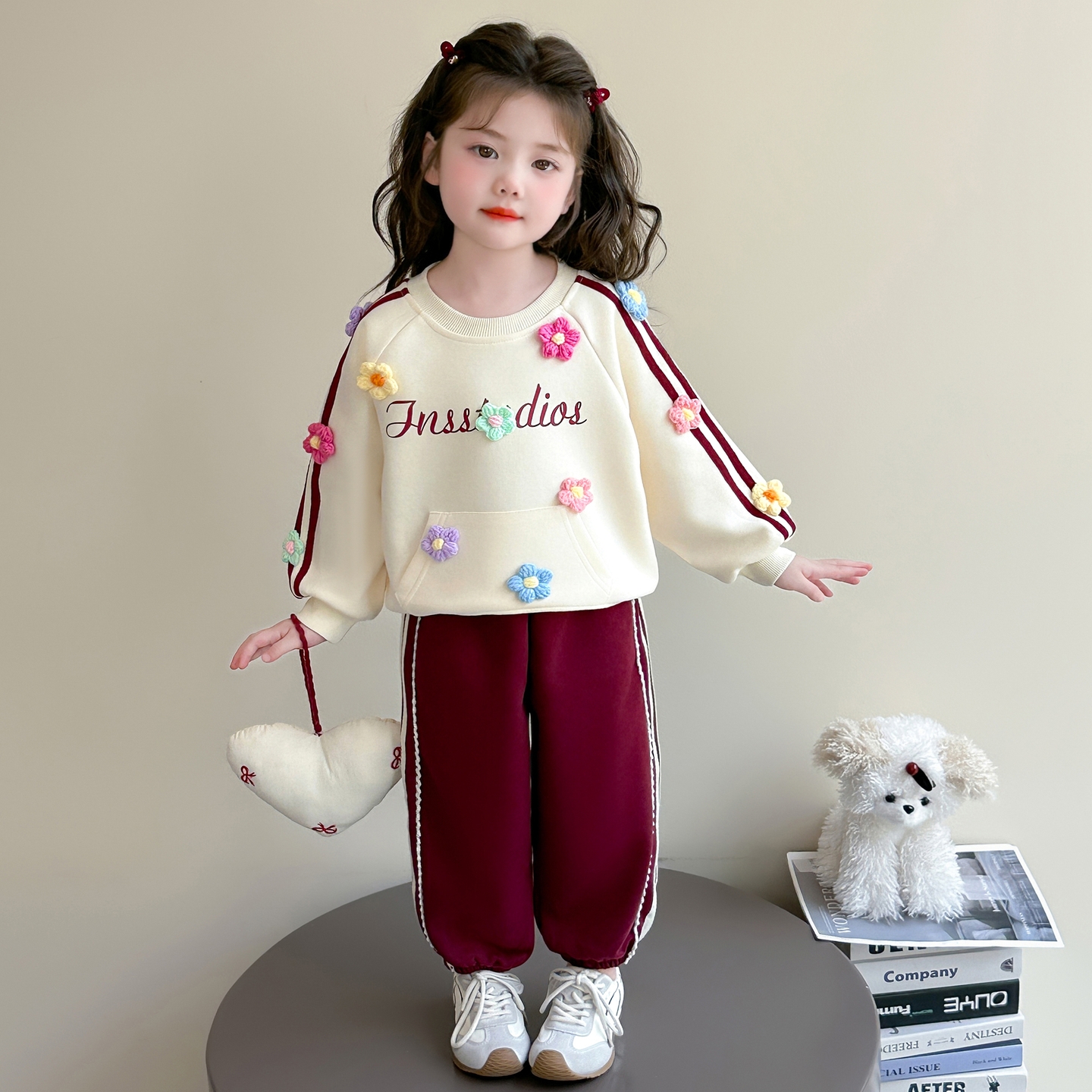 女童秋季套装3-6岁2儿童洋气甜美女宝宝花朵卫衣裤两件套女孩休闲