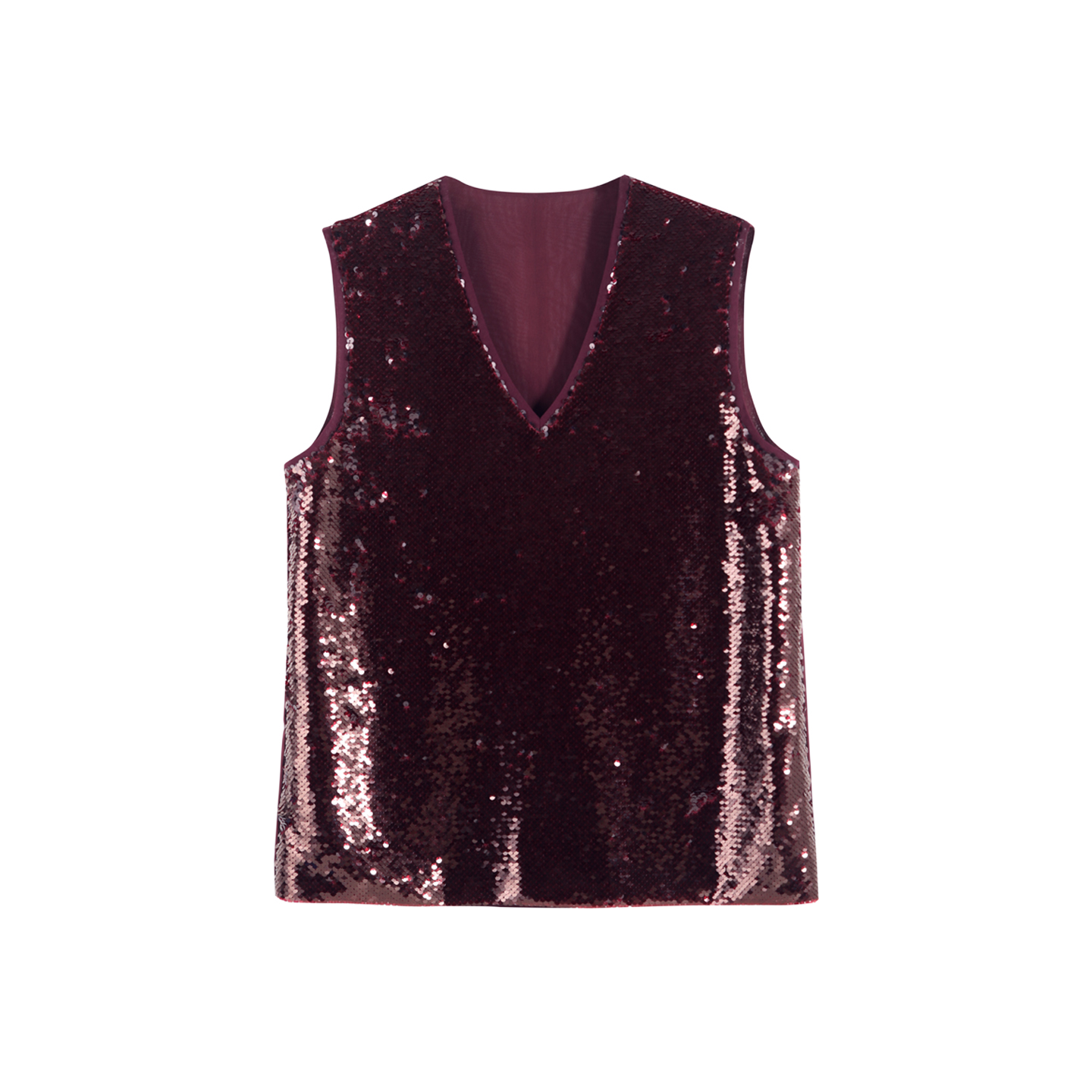 2025夏季新款女外穿V领轻奢亮片优雅夏无袖背心上衣SHBZXP641424