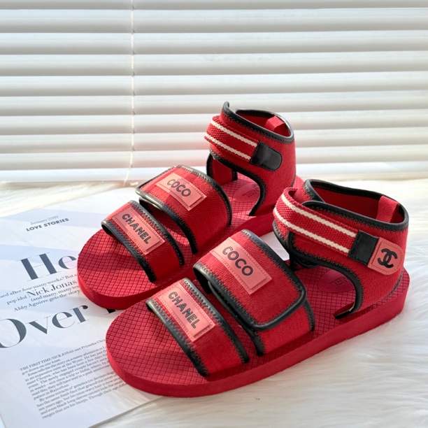 未使用 Chanel/香奈儿 coco 魔术贴沙滩鞋 39码 公价8k bd411