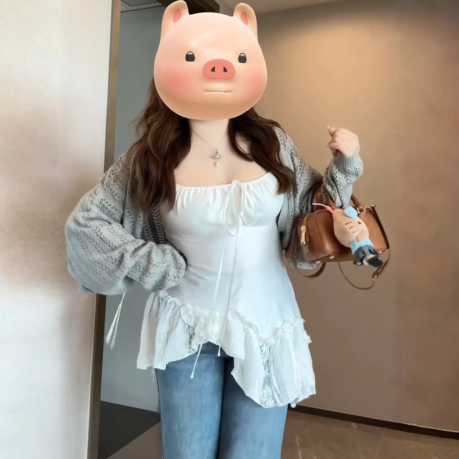 大码胖MM法式不规则蕾丝拼接吊带背心女早秋新款显瘦开衫上衣套装