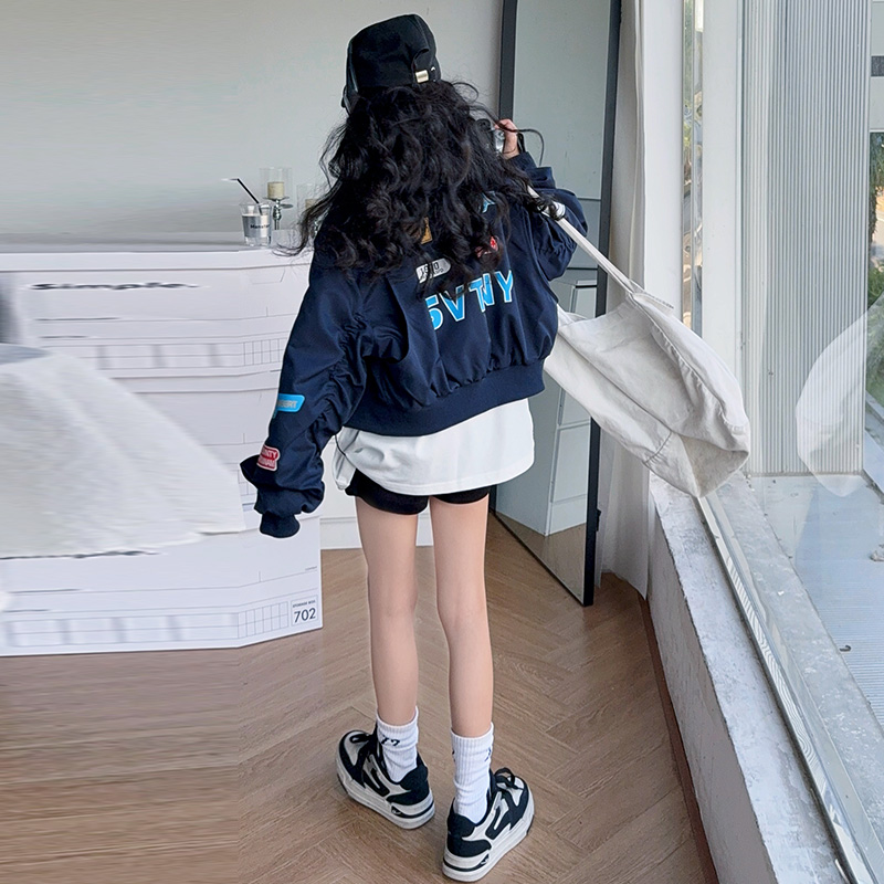 【酷哒仔】女童飞行服夹克外套2025秋季中大童学生美式字母夹克外套