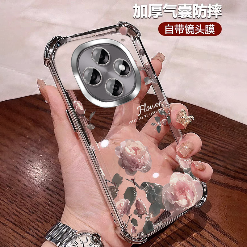 轻奢玫瑰适用oppoa6pro手机壳四角防摔小清新A6gt带镜头膜a6i小众