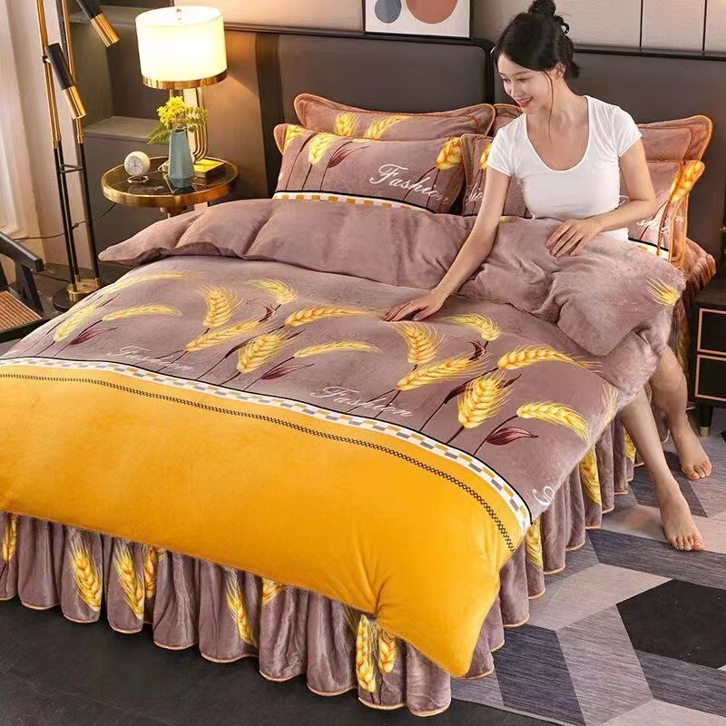 【秋冬新款】高档牛奶绒被套亲肤柔软加绒保暖单双人被套可机洗