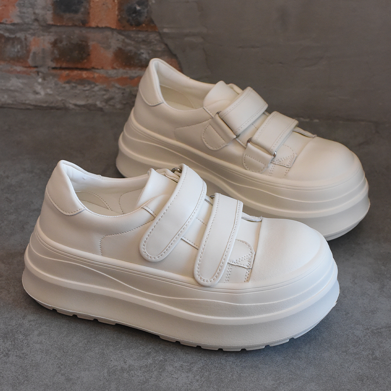欧洲站女鞋小个子7cm增高厚底面包小白鞋女2025新款休闲板鞋ins潮