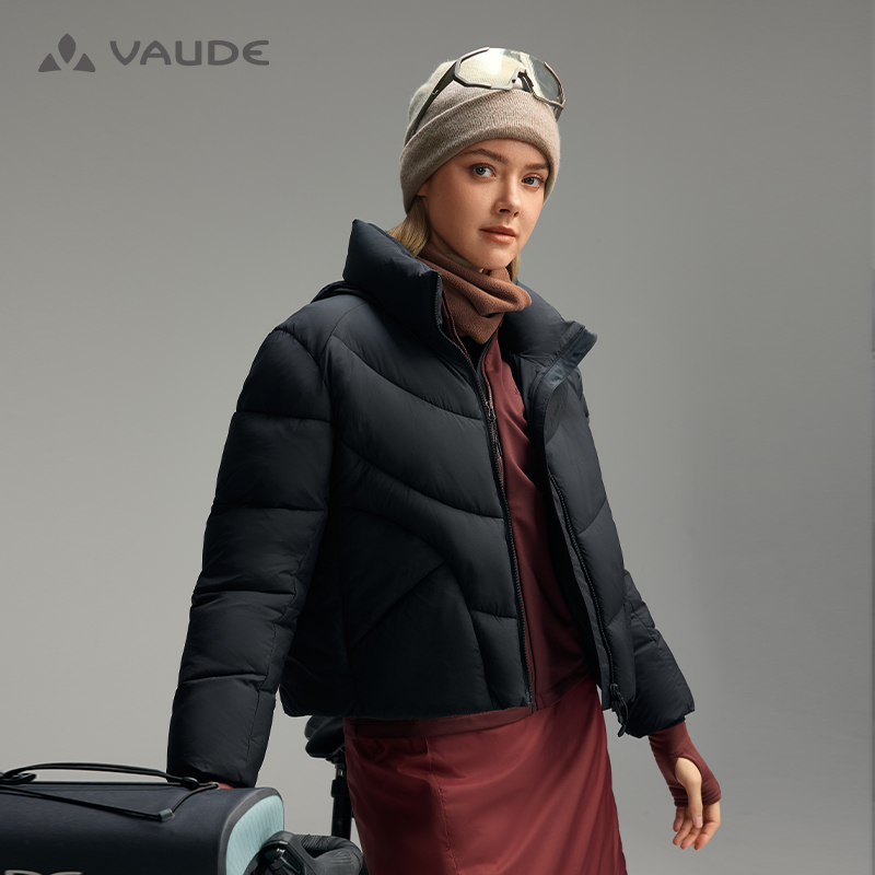 VAUDE巍德户外拒水徒步棉服登山防风保暖棉衣短款外套女VG2440215