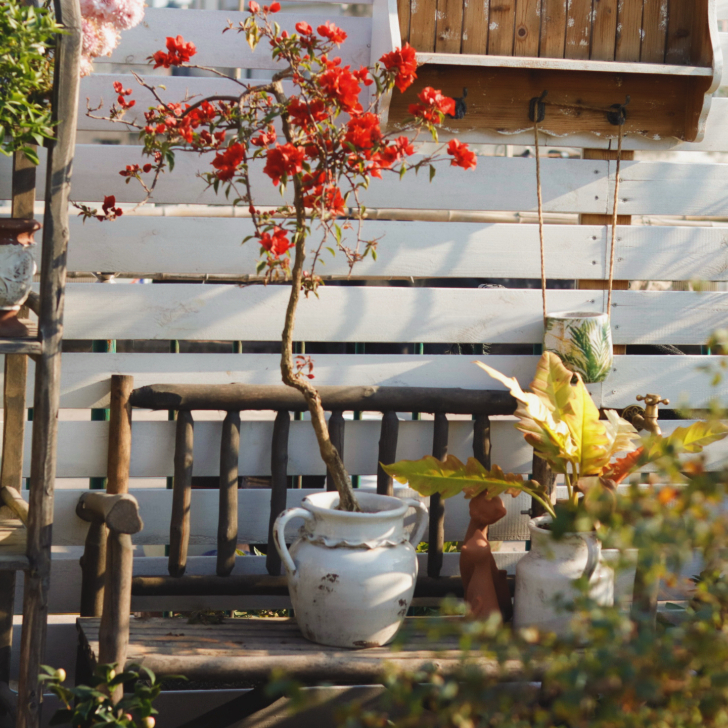 外贸出口手拉红陶冰裂双耳花盆