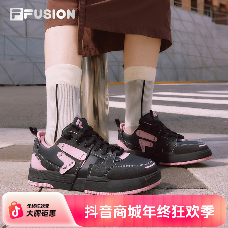 几何鞋丨FILA FUSION斐乐男鞋女鞋板鞋2025冬季新款拼接休闲鞋子