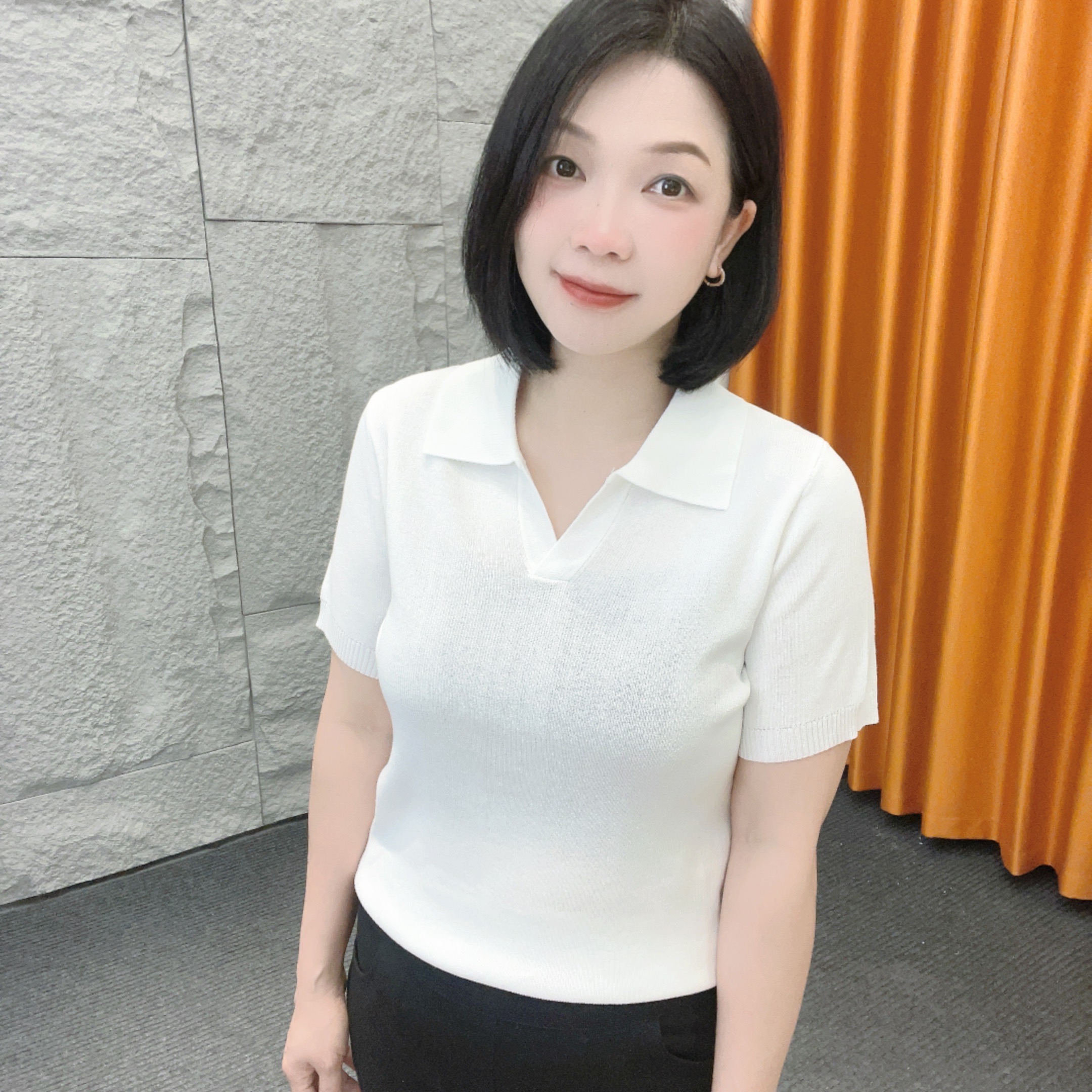 4674微胖夏季新款法式POLO针织衫【大米家专属】宽松翻领减龄上衣女