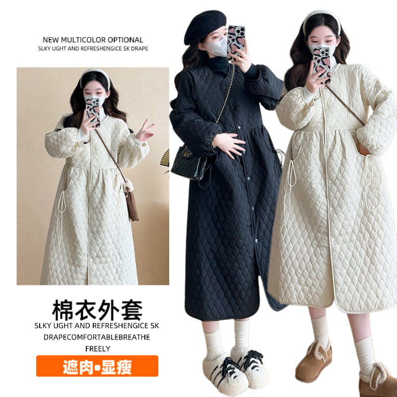 洋气孕妇装冬装2025新款加厚棉服外套宽松遮肚子棉袄显瘦时尚秋冬