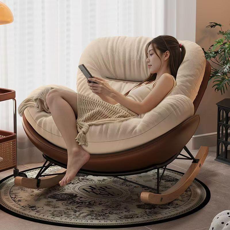 蝴蝶摇摇椅升级底座猫抓皮大号超软午睡躺椅阳台休闲单懒人沙发椅