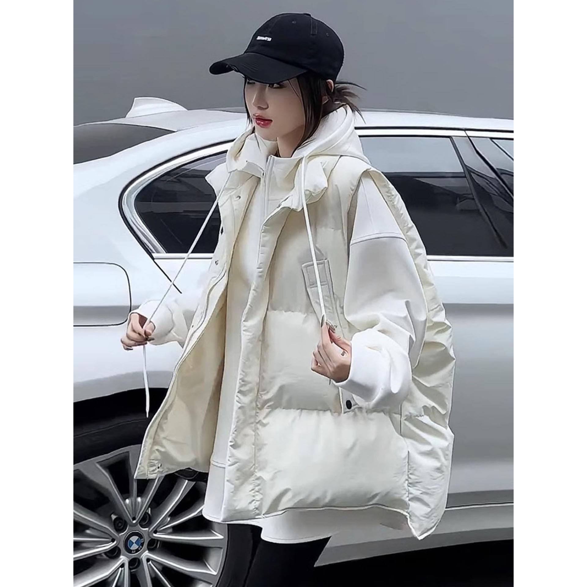 欧货羽绒服马甲女中长款2025秋冬新款立领百搭保暖背心马夹外穿