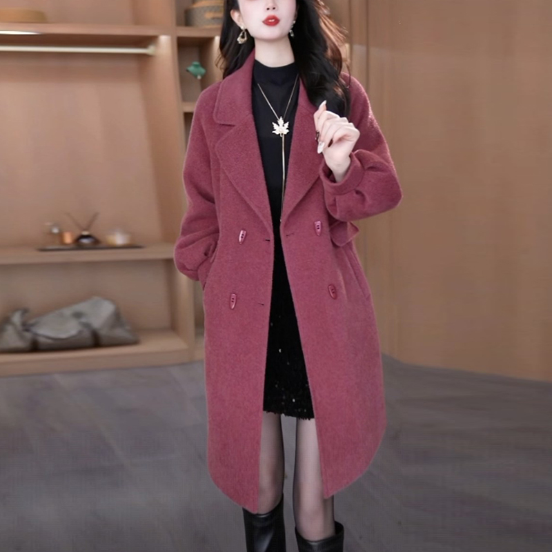 高级感冬季夹棉品质毛呢外套女爆款2025新款时尚气质显瘦高档大衣