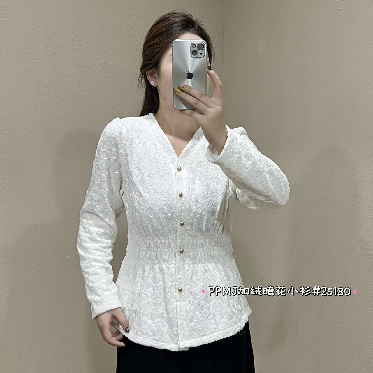 加绒蕾丝高品质打底衫25180款130-200斤