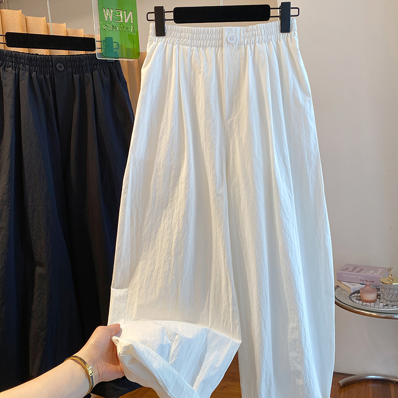 【100纯棉】早秋新款波点小个子气球弯刀休闲裤子女九分宽松休闲裤