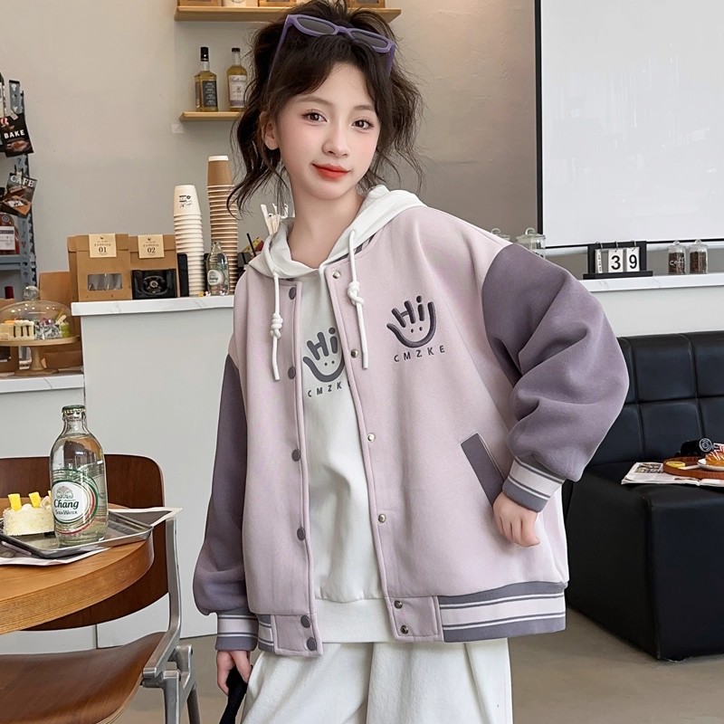女童秋季外套2025新款中大童春装休闲运动上衣儿童韩版百搭棒球服