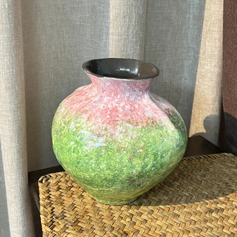 暖光花影||景德镇新中式简约桌面高端陶瓷花瓶大号花景德镇瓷花瓶