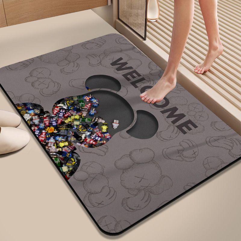 潮牌浴室防滑地垫卫生间门口脚垫吸水防滑垫软硅藻泥速干门口地垫