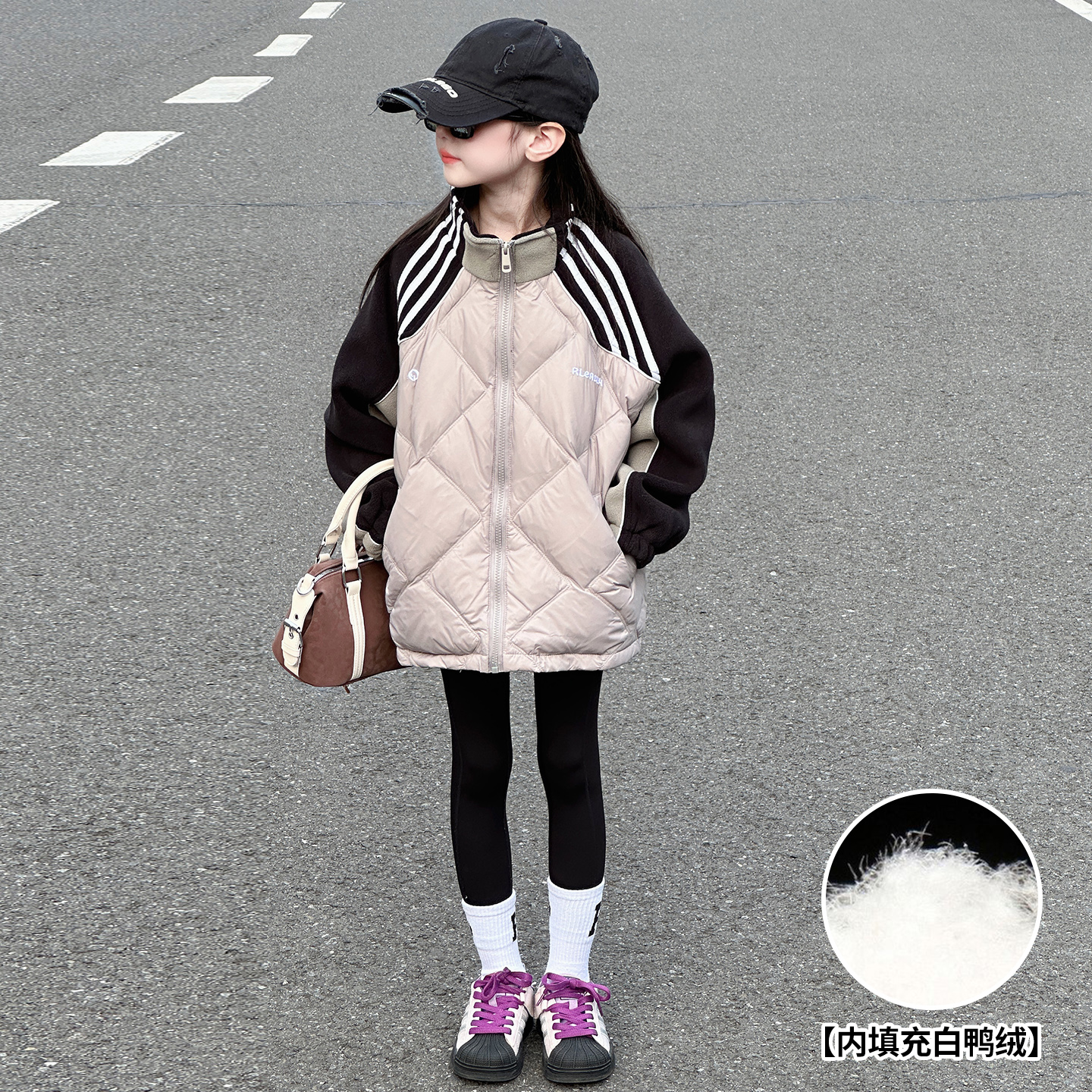 女童轻薄羽绒外套2025新款儿童冬装校服神器女孩冬季洋气保暖上衣