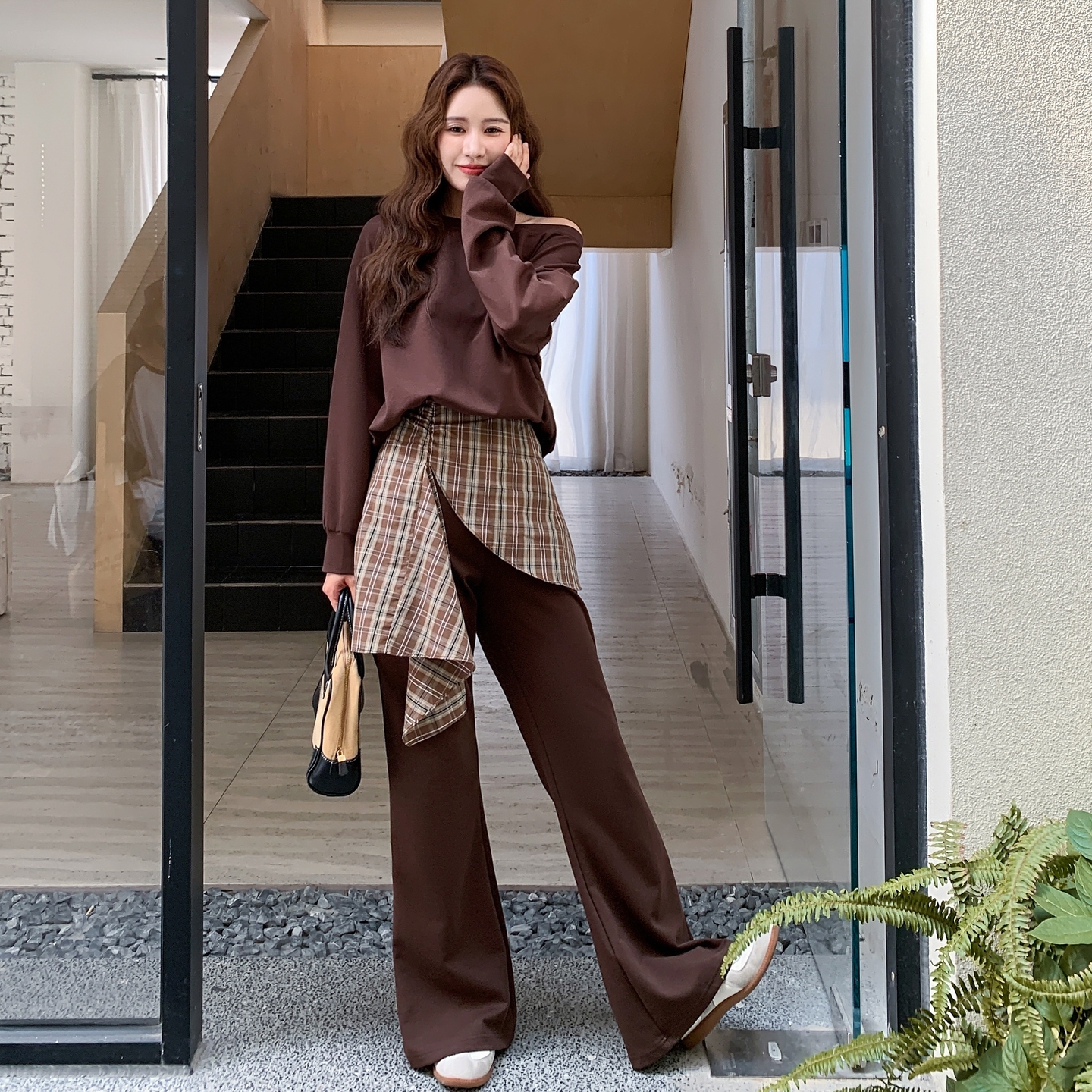 美拉德韩系早秋穿搭一整套今年流行巨好看休闲卫衣阔腿裤两件套