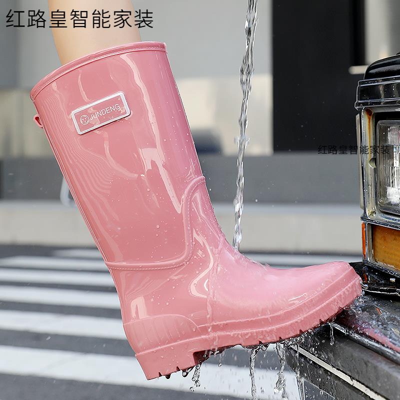 新款雨鞋女士高筒雨靴中筒水靴水鞋加绒防滑胶鞋套鞋时尚高筒雨鞋