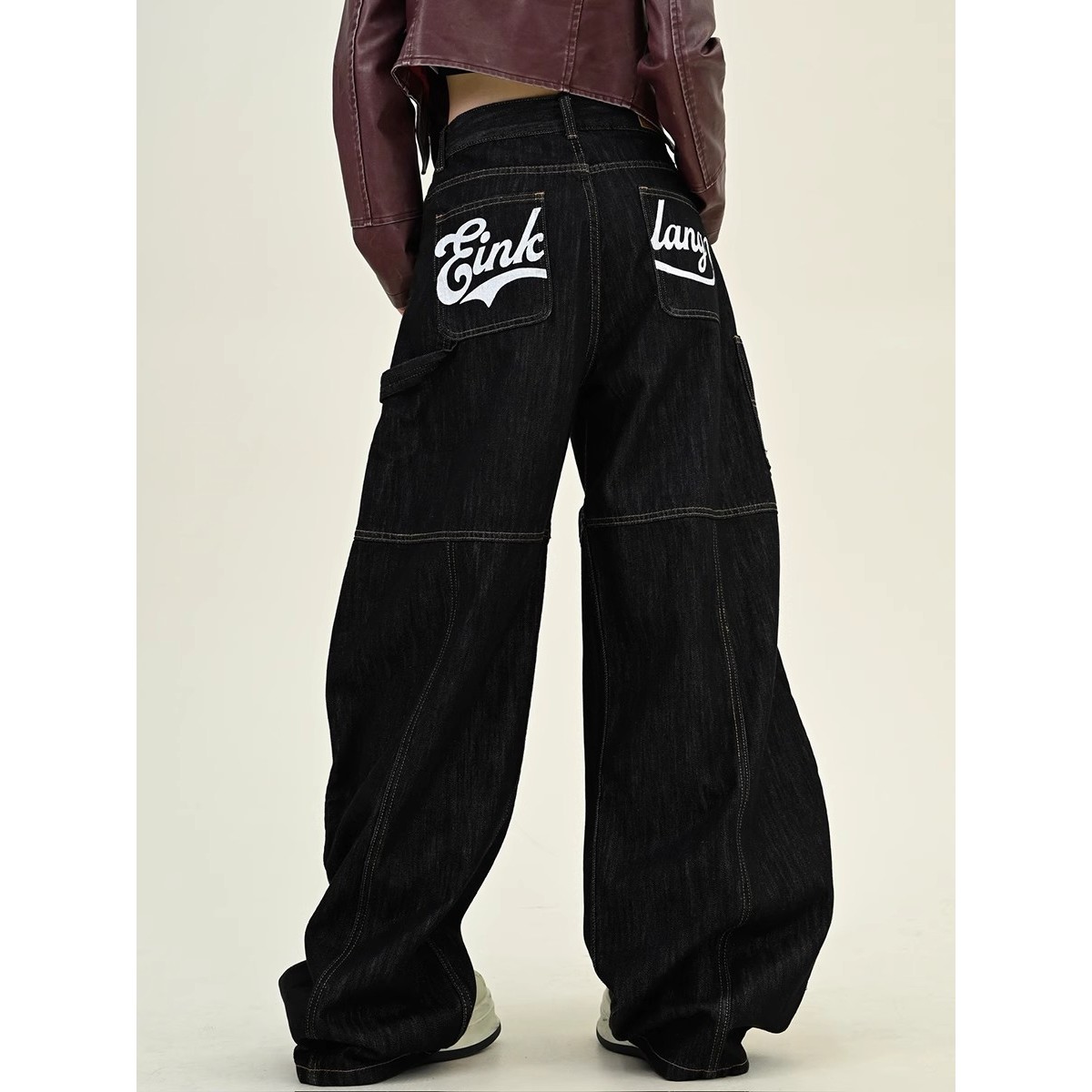 美式直筒阔腿弯刀牛仔裤女2025春季新款牛仔裤女款爆款2025新款