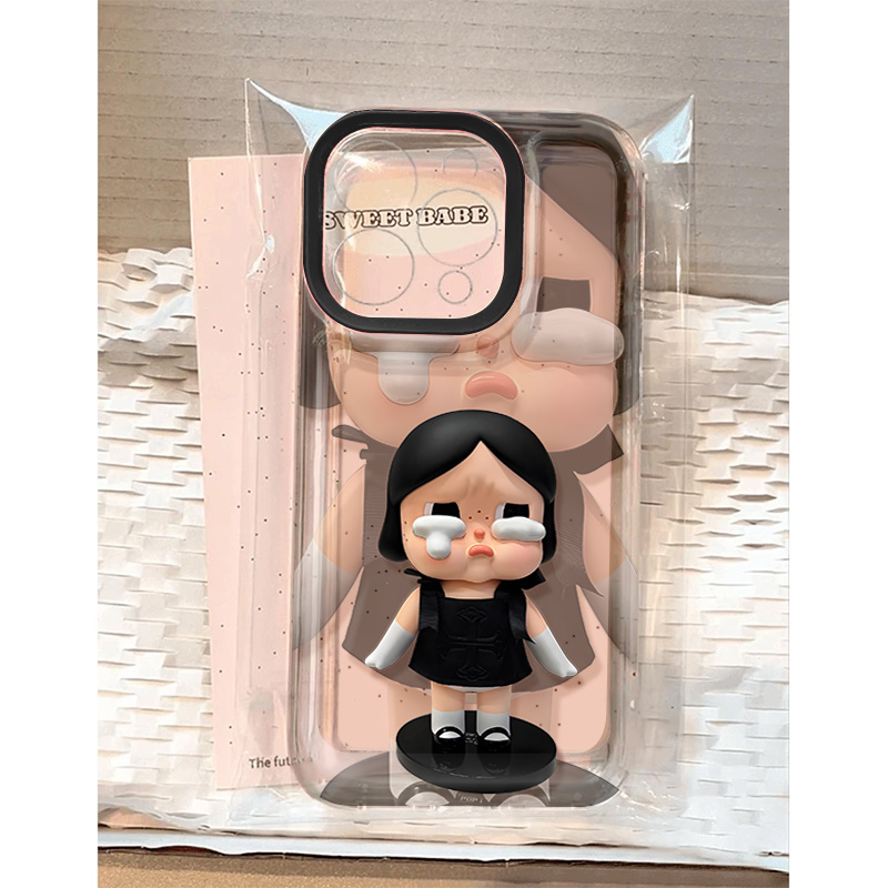 赫本风哭娃适用太空壳适用苹果/17/16手机壳VIVOOPPO华为荣耀小米