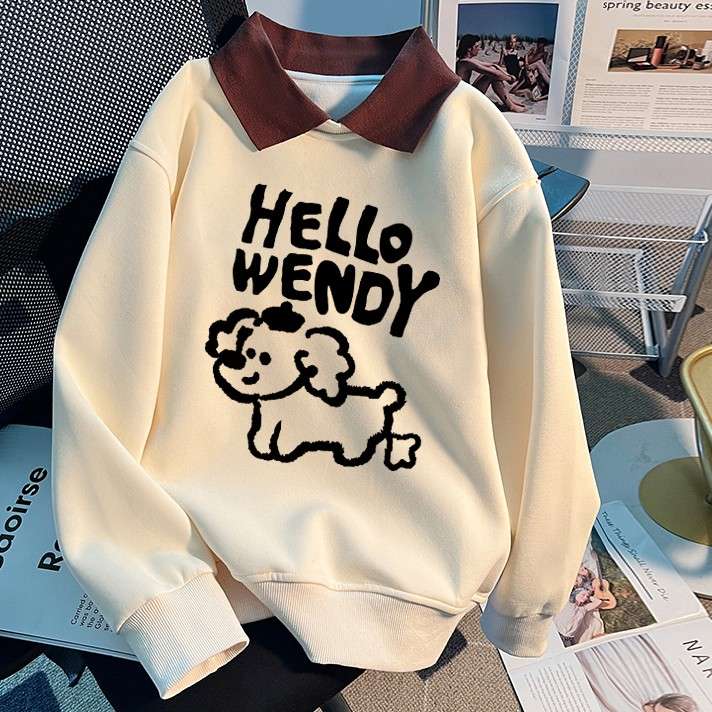 2025新款儿童卫衣男女大童春秋宽松亲子装洋气女孩外套翻领上衣服