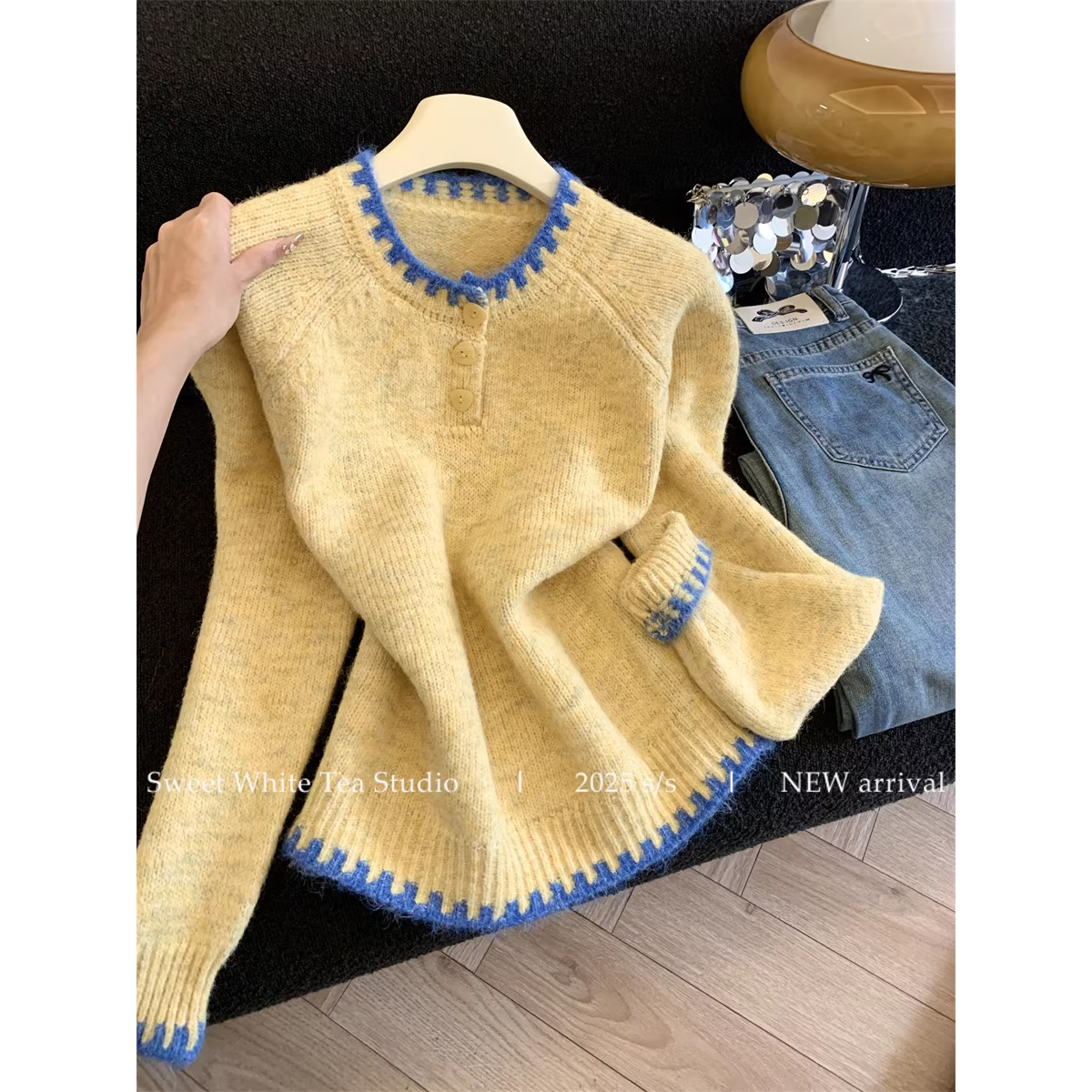 今年流行韩系加厚圆领针织长袖秋冬季穿搭软糯毛衣外套保暖上衣