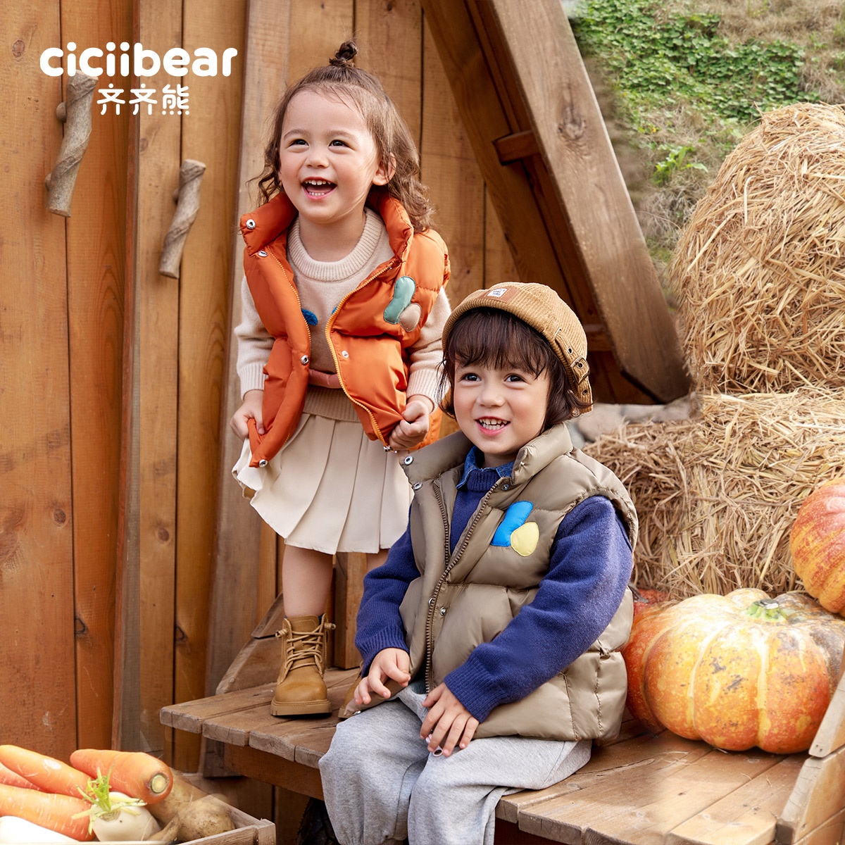 羽绒马甲男女童90鹅绒保暖背心儿童上衣Q100873