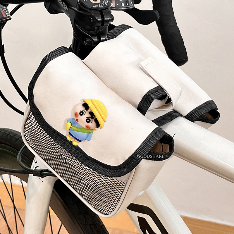 山地自行车包前梁双挂包可爱卡通蜡笔小新公路车骑行手机收纳神器