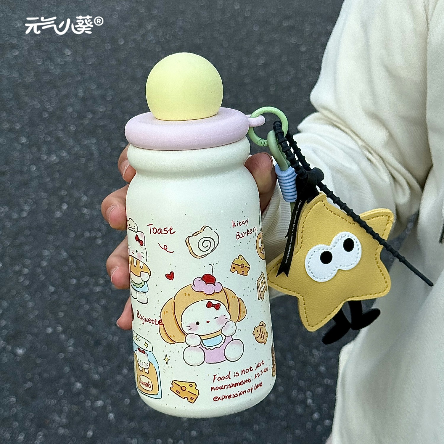 可爱大容量保温杯女生高颜值2025新款学生316不锈钢水杯带吸管
