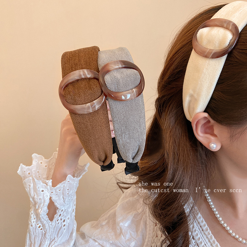 韩系简约圆环宽边发箍女款美拉德气质高级感压发头箍外出洗脸发卡