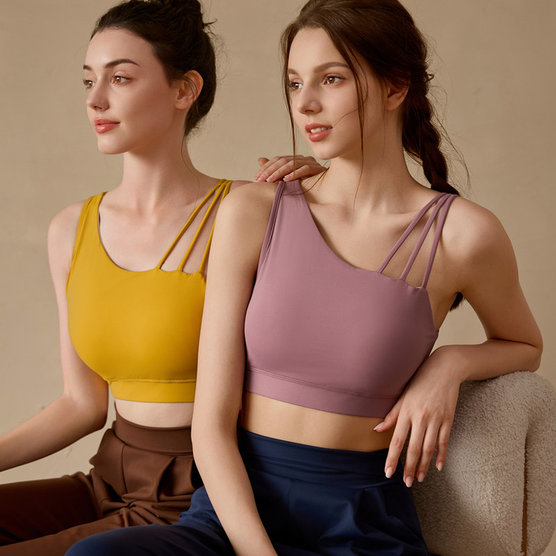 时尚潮牌新款高端运动文胸健身瑜伽内衣女士带胸垫可外穿美背背心
