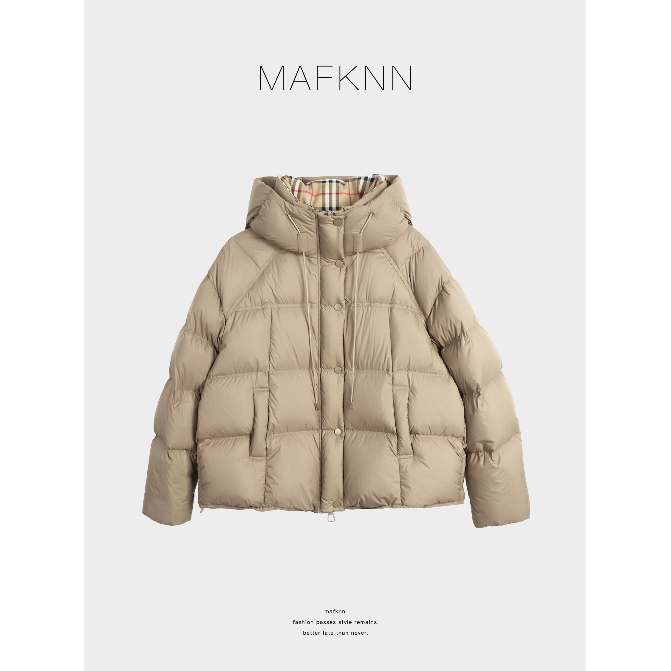 MAFKNN/玛肯时尚休闲简约纯色百搭冬季95白鹅绒羽绒服MK13697