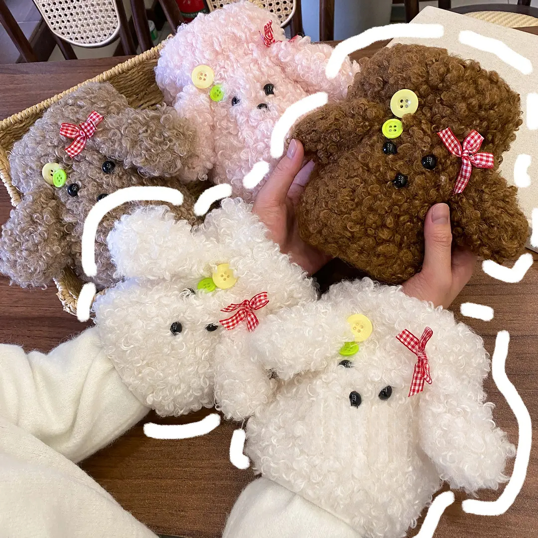 儿童冬季袖套专用防脏可爱泰迪狗护袖孩子加绒加厚毛绒手袖