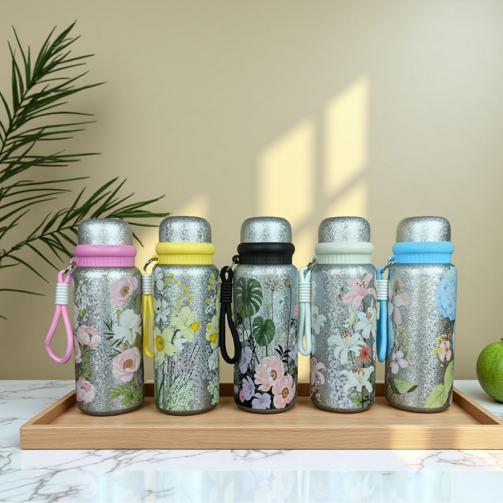 新款国潮覆钛保温杯国风高颜值繁花焖茶杯杯盖可喝水男女便携水杯