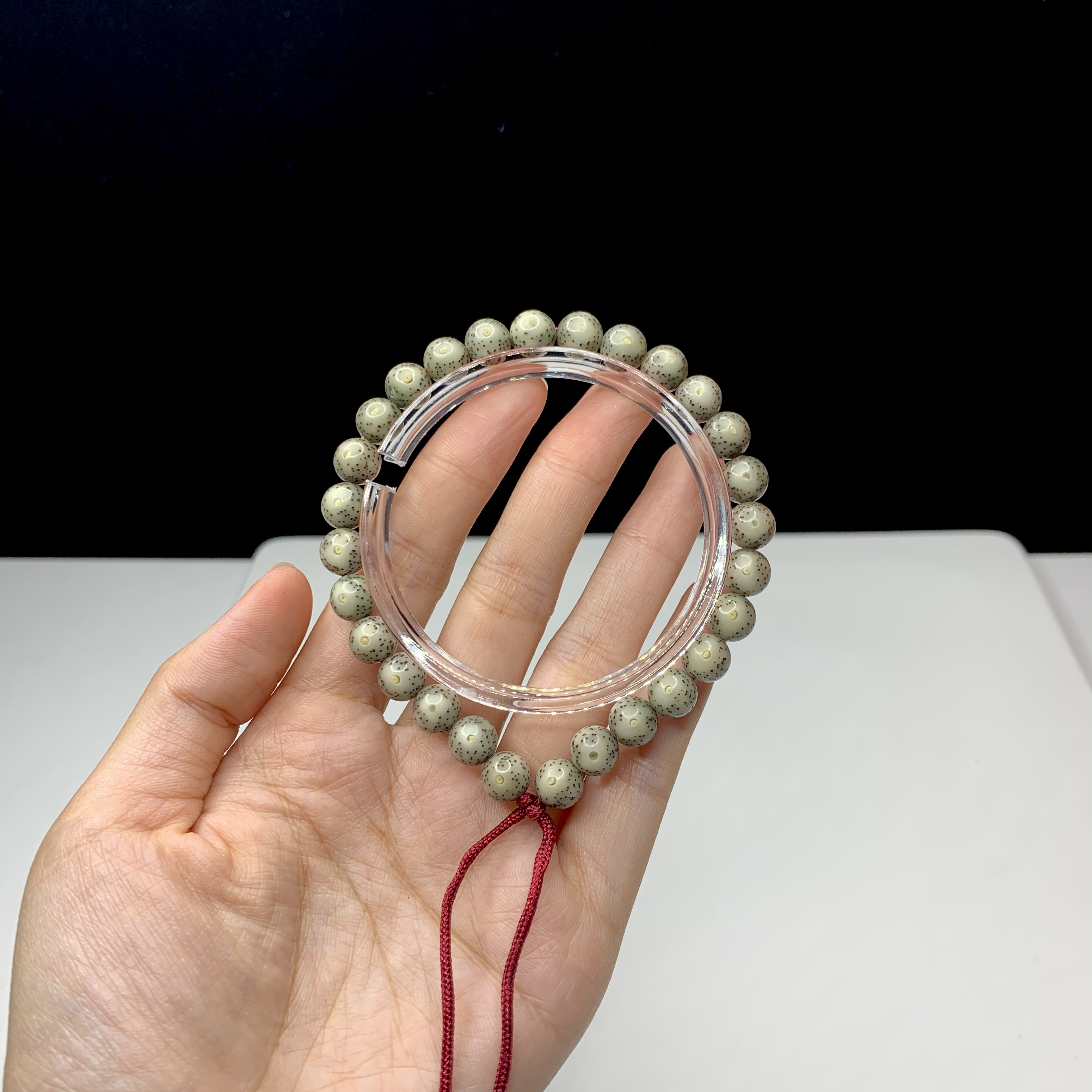 琼珠034海南星月菩提灵玉料龙蛋大眼睛小细星圆珠手持手串