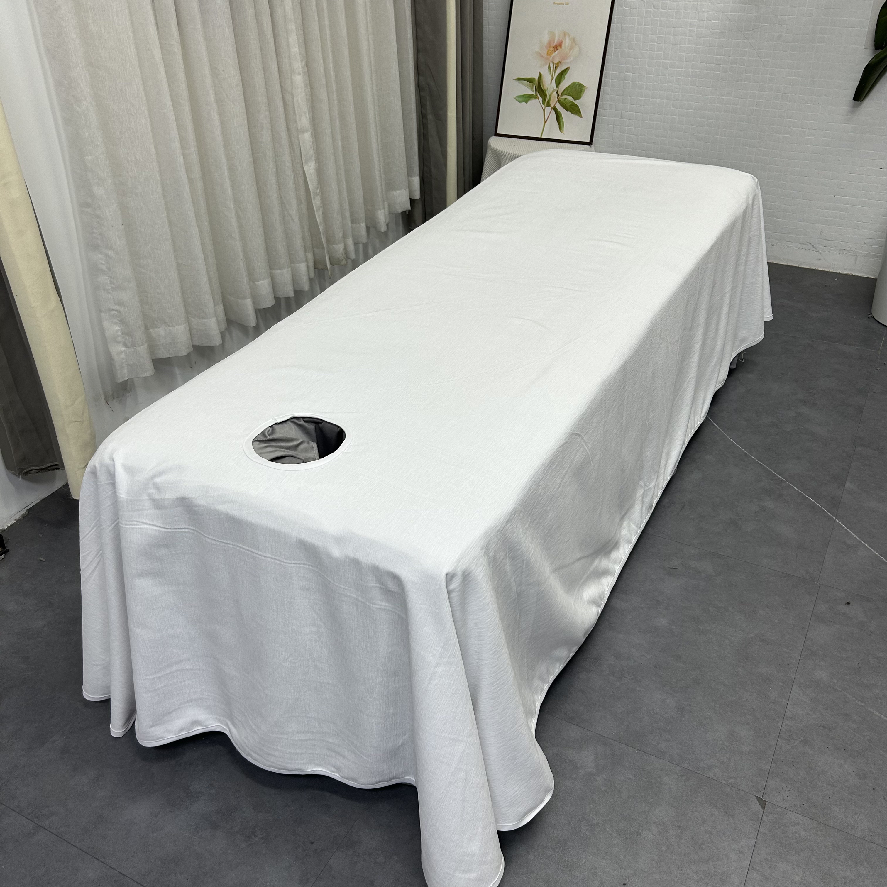 白色欧式高档美容院大床单按摩推拿理疗床罩会所加厚轻奢简约