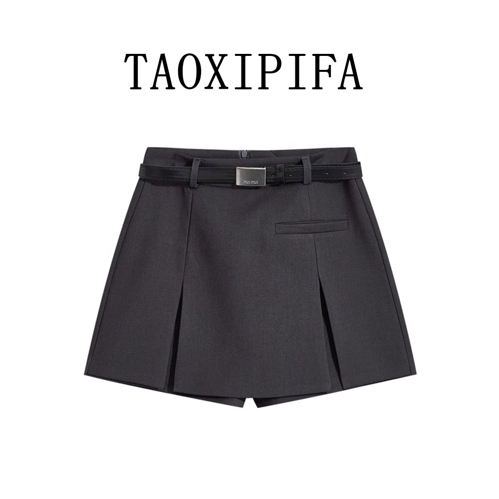 纯色西装半身裙裤女2025年秋季新款小个子显瘦高腰短款裤裙子潮