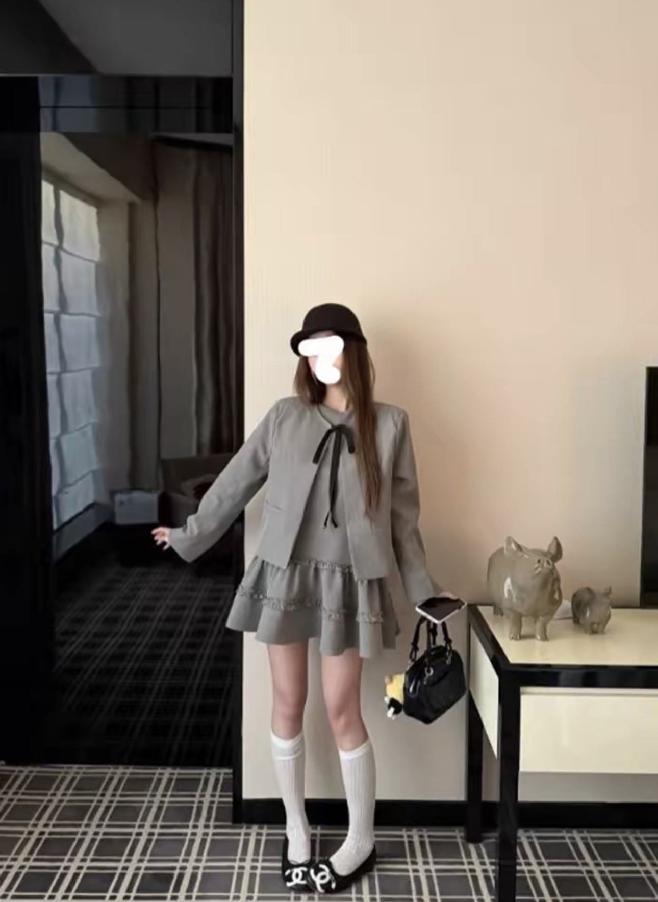 法式小香风名媛富家千金气质套装背心连衣裙女秋季西装外套两件套