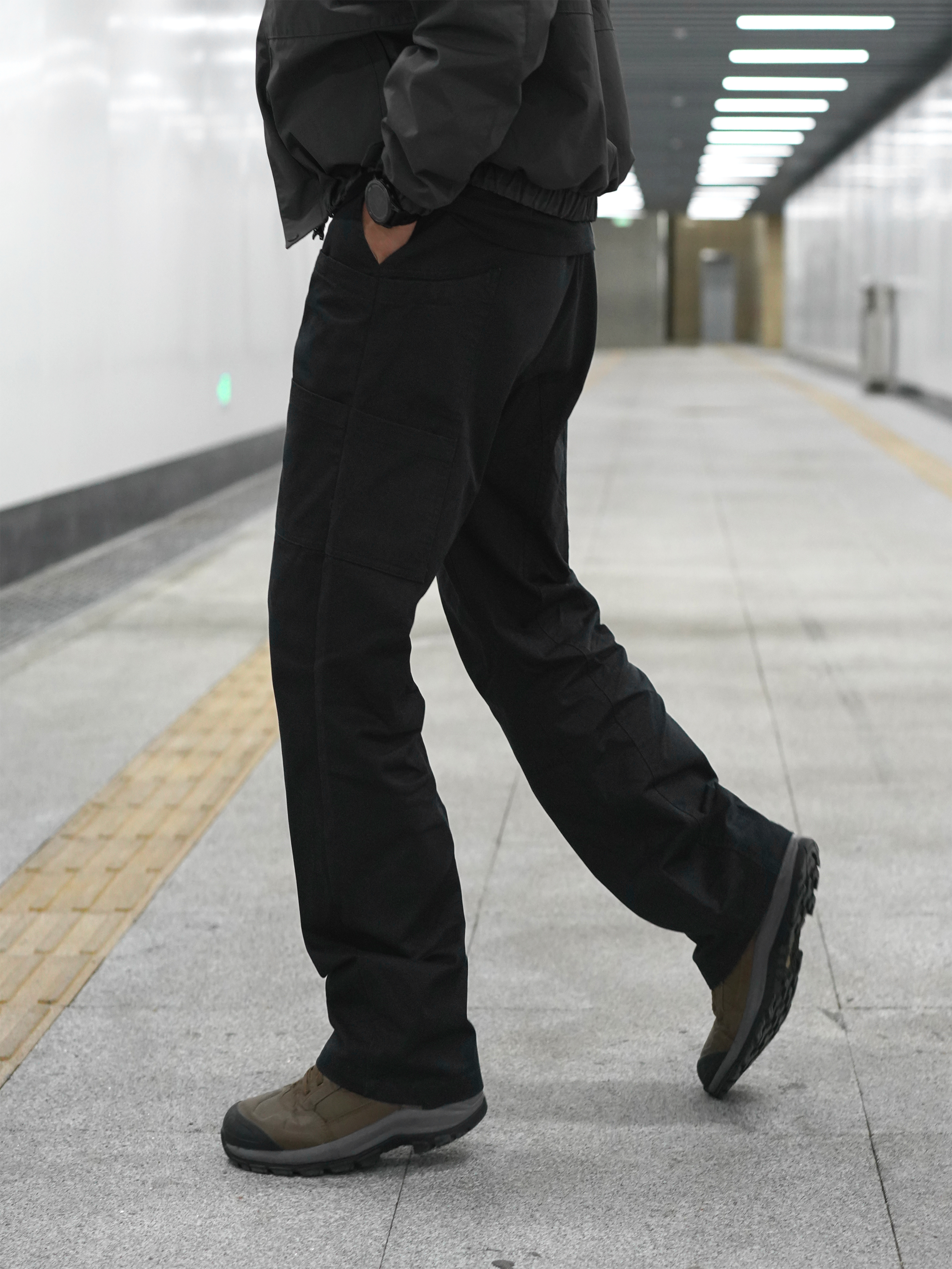 【破壳计划】秋冬层叠环绕多口袋美式纯色直筒水洗复古男士休闲裤