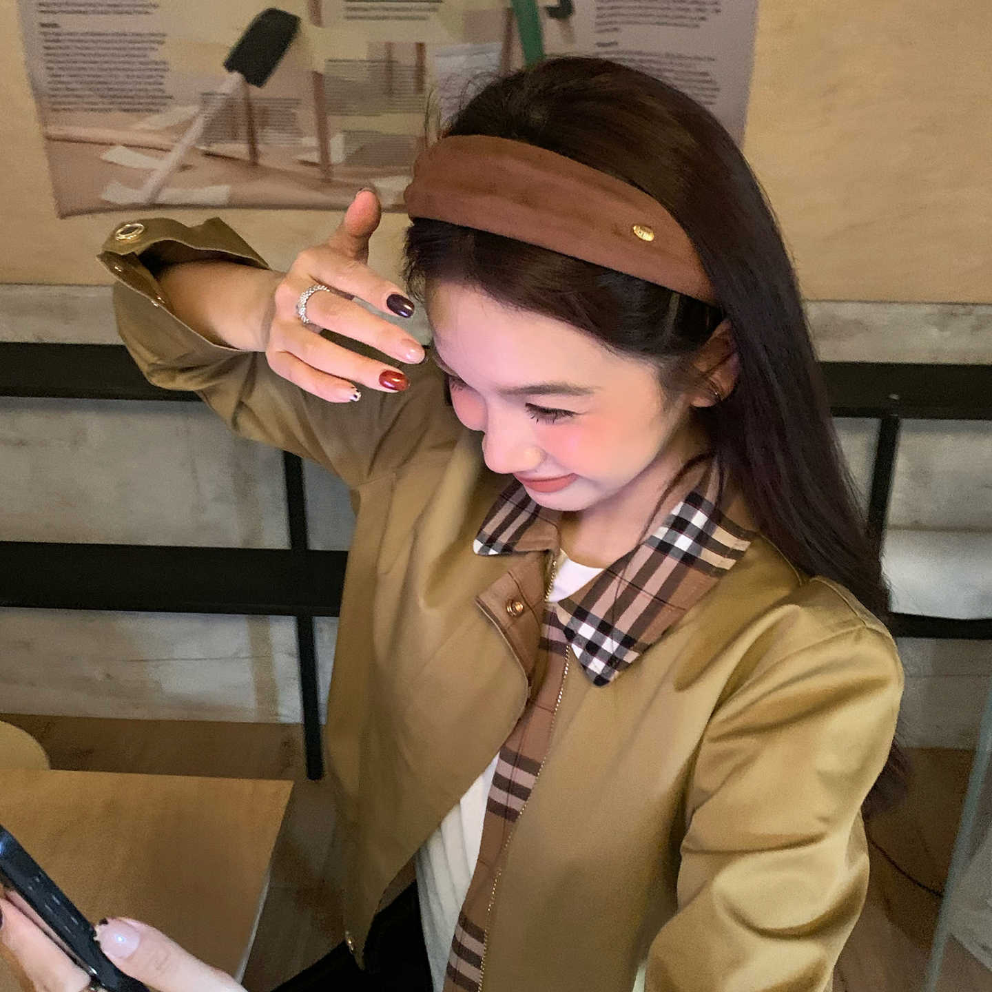 慵懒老钱风气质宽边发箍复古绒面高颅顶头箍发卡高级感发饰显脸小